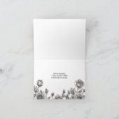 ブラックアンドホワイト ゴシック フラワー スカル ウェディング サンキューカード (内部)