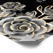 ブラックアンドホワイト ゴシック ローズ ライト ウェディング サイン (角)