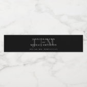 ブラックアンドホワイト シンプル フォーマル デコ ウェディング ペットボトルラベル (シングルラベル)