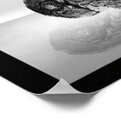 ブラックアンドホワイト シーシェル トロピカル プリントアート ポスター (角)