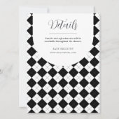 ブラックアンドホワイト スクエアアーガイル ジェンダーニュートラル 招待状 (裏面)