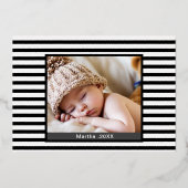 ブラックアンドホワイト | スクリプト ファースト マザーズデー フォト 箔シーズンカード (裏面)