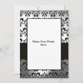 ブラックアンドホワイト ダマスク フォト テンプレート
