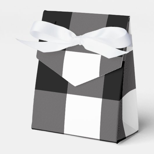 ブラックアンドホワイト チェック柄 バッファロープレイド フェイバーボックス (正面サイド)