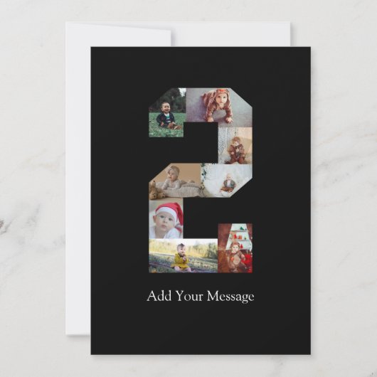 ブラックアンドホワイト ナンバー2 フォトコラージュ 案内状 (正面)