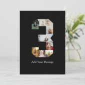 ブラックアンドホワイト ナンバー3 フォトコラージュ 案内状 (スタンド正面)