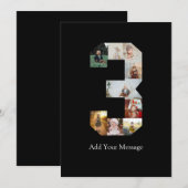 ブラックアンドホワイト ナンバー3 フォトコラージュ 案内状 (正面/裏面)