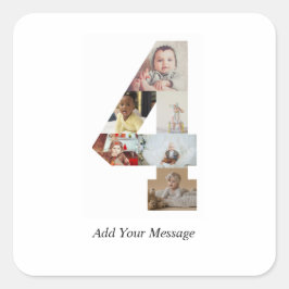 ブラックアンドホワイト ナンバー4 フォトコラージュ スクエアシール