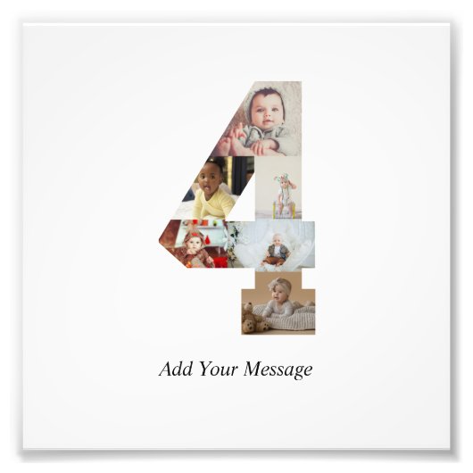 ブラックアンドホワイト ナンバー4 フォトコラージュ フォトプリント            (正面)