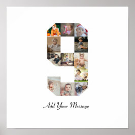 ブラックアンドホワイト ナンバー9 フォトコラージュ ポスター