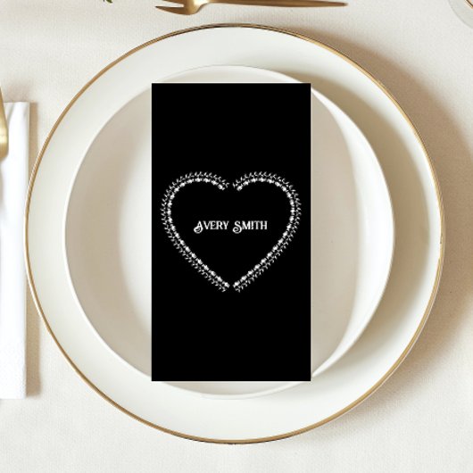 ブラックアンドホワイト ミニマリスト ゴシック ウェディング プレイスカード