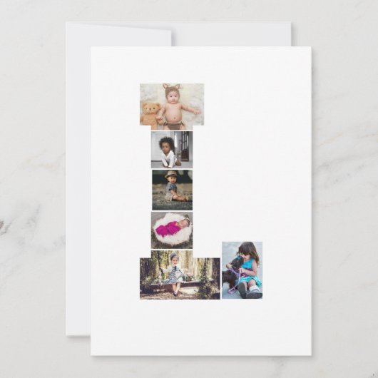 ブラックアンドホワイト レターL フォトコラージュ シーズンカード (正面)