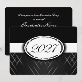 ブラックアンドホワイト 2027年卒業パーティー 招待状