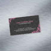 ブラックアンドマルーンレッドフローラレース2 マグネット名刺 (インサイチュ)