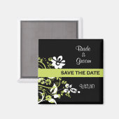 ブラックアンドライムグリーンセーブザデートマグネット マグネット (正面/裏面)