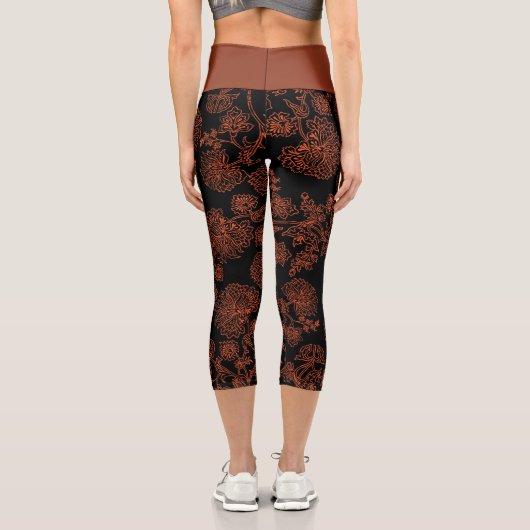 ブラックアンドラストフローラカプリヨガレギンス カプリレギンス (裏面)