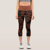 ブラックアンドラストフローラカプリヨガレギンス カプリレギンス (正面)