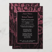ブラックアンドラズベリーダマスクウェディング招待状 招待状 (正面/裏面)
