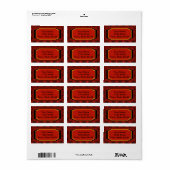 ブラックアンドレッドオリエンタルスタイル住所 シール (フルシート)