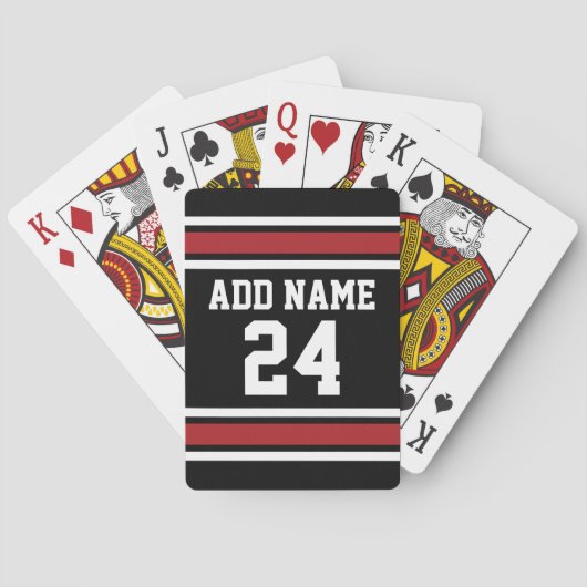 ブラックアンドレッドスポーツジャージー名前をカスタムする番号 トランプ (裏面)