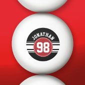 ブラックアンドレッドスポーツジャージー名前をカスタムする番号 卓球ボール