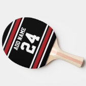 ブラックアンドレッドスポーツジャージー名前をカスタムする番号 卓球ラケット (横)