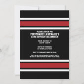 ブラックアンドレッドスポーツジャージー名前をカスタムする番号 招待状 (正面)