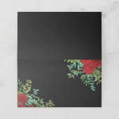 ブラックアンドレッドピーニーバラ結婚フローラ プレイスカード (外部開封)