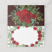 ブラックアンドレッドピーニーバラ結婚フローラ プレイスカード (外部開封)