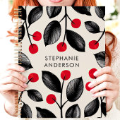 ブラックアンドレッドボタニカルベリー名前をカスタムする プランナー手帳