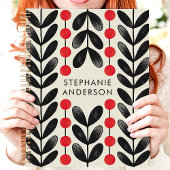 ブラックアンドレッドボタニカル離れズベリー名前をカスタムする プランナー手帳