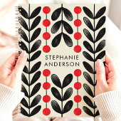 ブラックアンドレッドボタニカル離れズベリー名前をカスタムする プランナー手帳