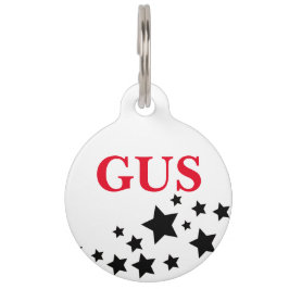 ブラックアンドレッドラウンドペットタグ ペット　ネームタグ