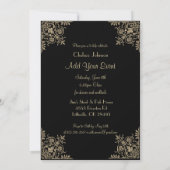 ブラックアンド金ゴールドすべての行事パーティの招待状 招待状 (裏面)