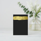 ブラックアンド金ゴールドのネックレス&イヤリングディスプレイ 名刺 (スタンド正面)