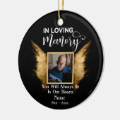 ブラックアンド金ゴールドインラブメモリーカスタム写真 セラミックオーナメント (左)