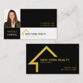 ブラックアンド金ゴールドエステ実在ートの名刺 名刺 (正面/裏面)