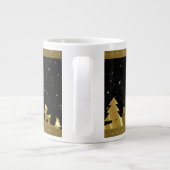 ブラックアンド金ゴールドクリスマスヴィレッジ ジャンボコーヒーマグカップ (裏面)