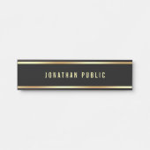 ブラックアンド金ゴールドグモダンラムシンプルテンプレート サインプレート (正面)