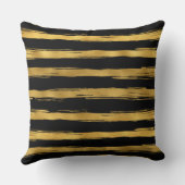 ブラックアンド金ゴールドグラムストライプズ夢 クッション (裏面)