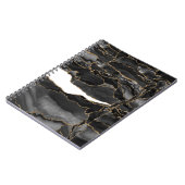 ブラックアンド金ゴールドグリッターエーゲート ノートブック (左側)