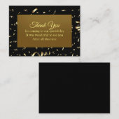 ブラックアンド金ゴールドサンキューカード ノートカード (正面/裏面)