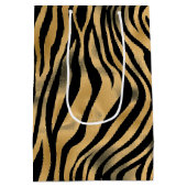 ブラックアンド金ゴールドタイガーストライプ ミディアムペーパーバッグ (裏面)