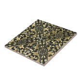 ブラックアンド金ゴールドダマスク タイル (側面)