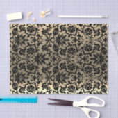 ブラックアンド金ゴールドダマスク 薄葉紙 (クラフト)