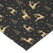 ブラックアンド金ゴールドトナカイ テーブルクロス (アングル)