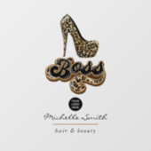 ブラックアンド金ゴールドヒョウボスレディ ウィンドウサイン (シート)