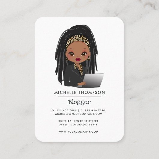 ブラックアンド金ゴールドヒョウボスレディ 名刺 (裏面)