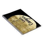 ブラックアンド金ゴールドムーンモダンタイポグラフィ ノートブック (右側)