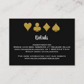 ブラックアンド金ゴールドラスベガス結婚カジノ詳細 エンクロージャーカード (正面)